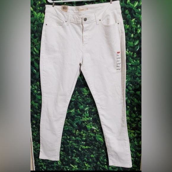 Levi's 711 Mid Rise Skinny White Jeans-Size 16 L33xW30 - Picture 1 of 9